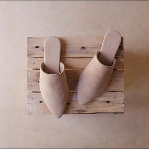 The Lei Studio Slide in Oatmeal Suede